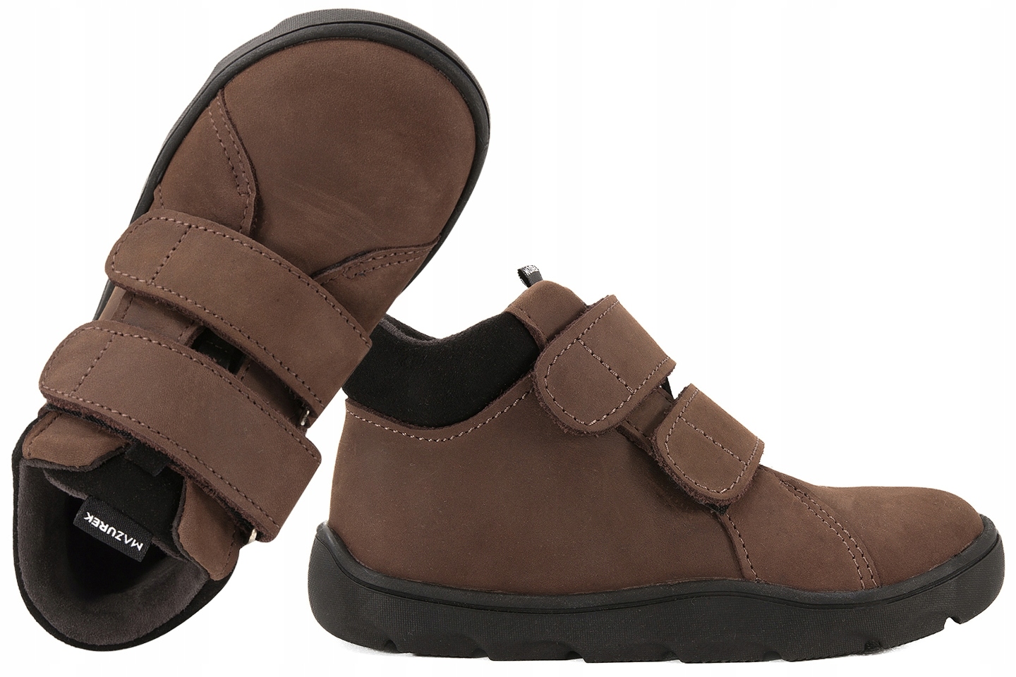 Mazurek 1376 Trzewiki Dziecięce Półbuty Barefoot Skóra c.brąz 29 Brązowy