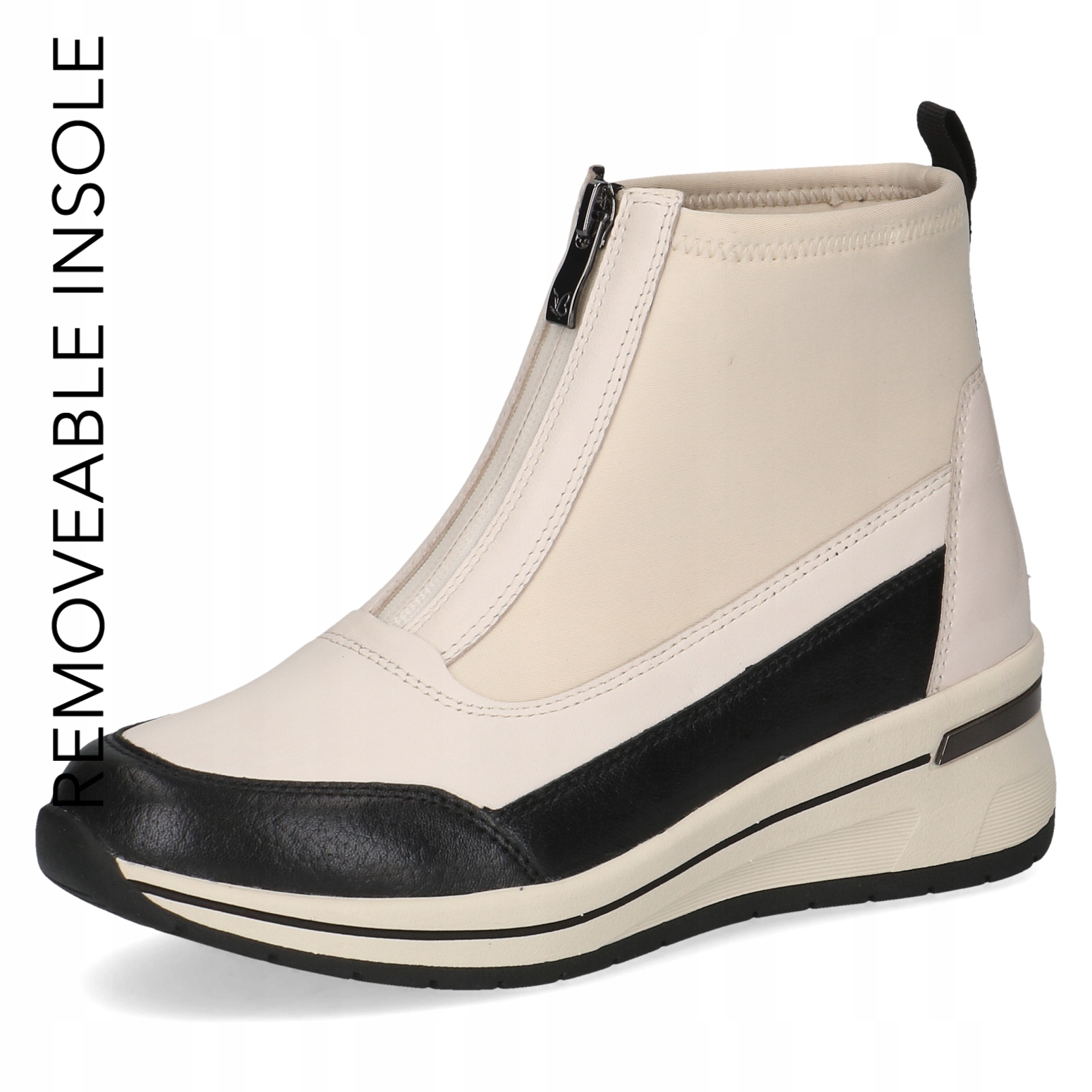 Caprice kotníkové boty Danica kožené stylové pohodlné krémové [25433-43-197] vel.39