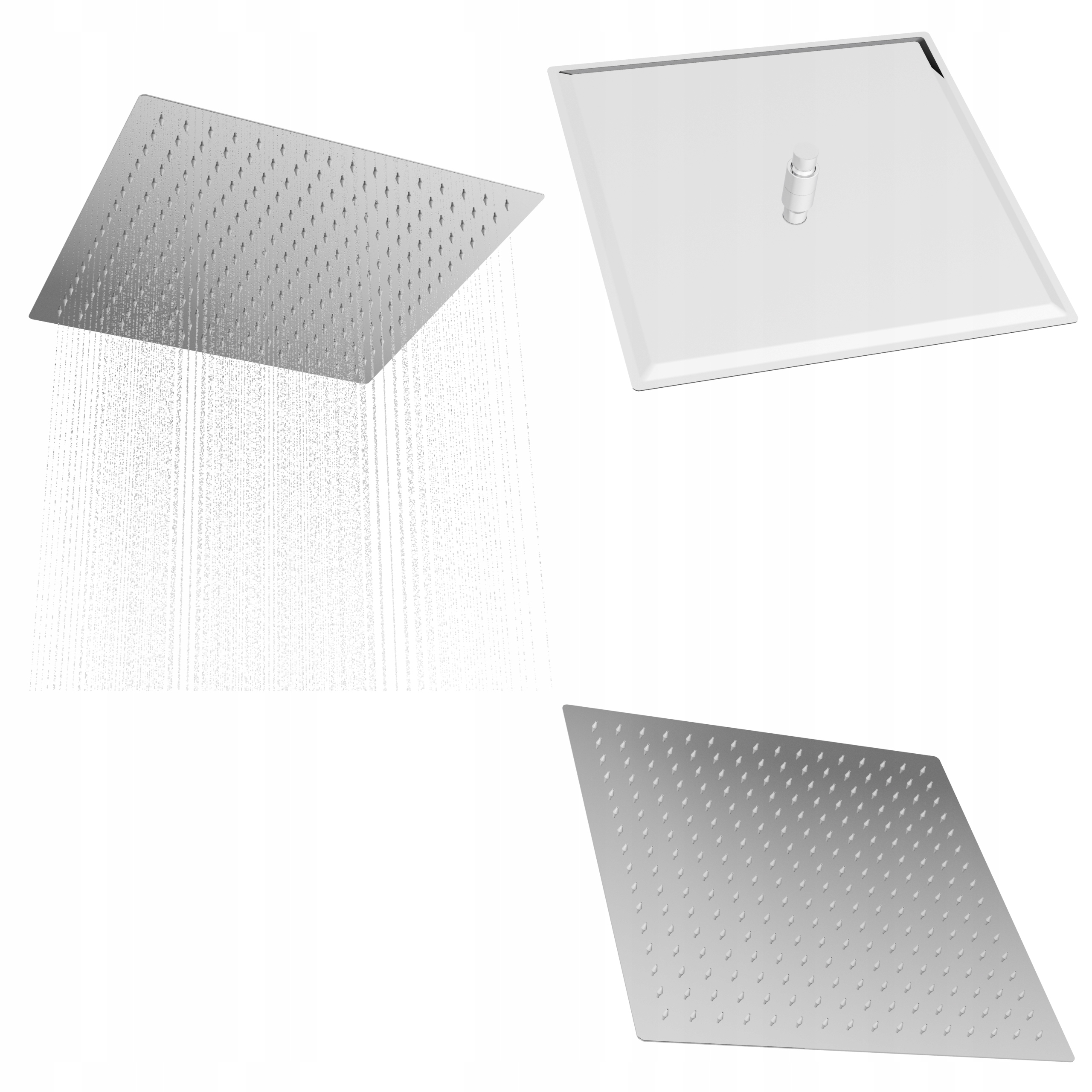Čtvercová sprchová dešťová sprcha chrom Slim pro kabiny 40x40 cm