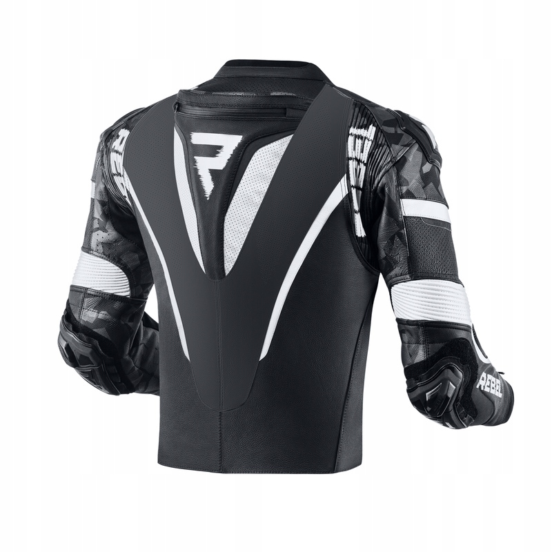 KURTKA SKÓRZANA REBELHORN REBEL BLACK/WHITE (46) Rozmiar 46