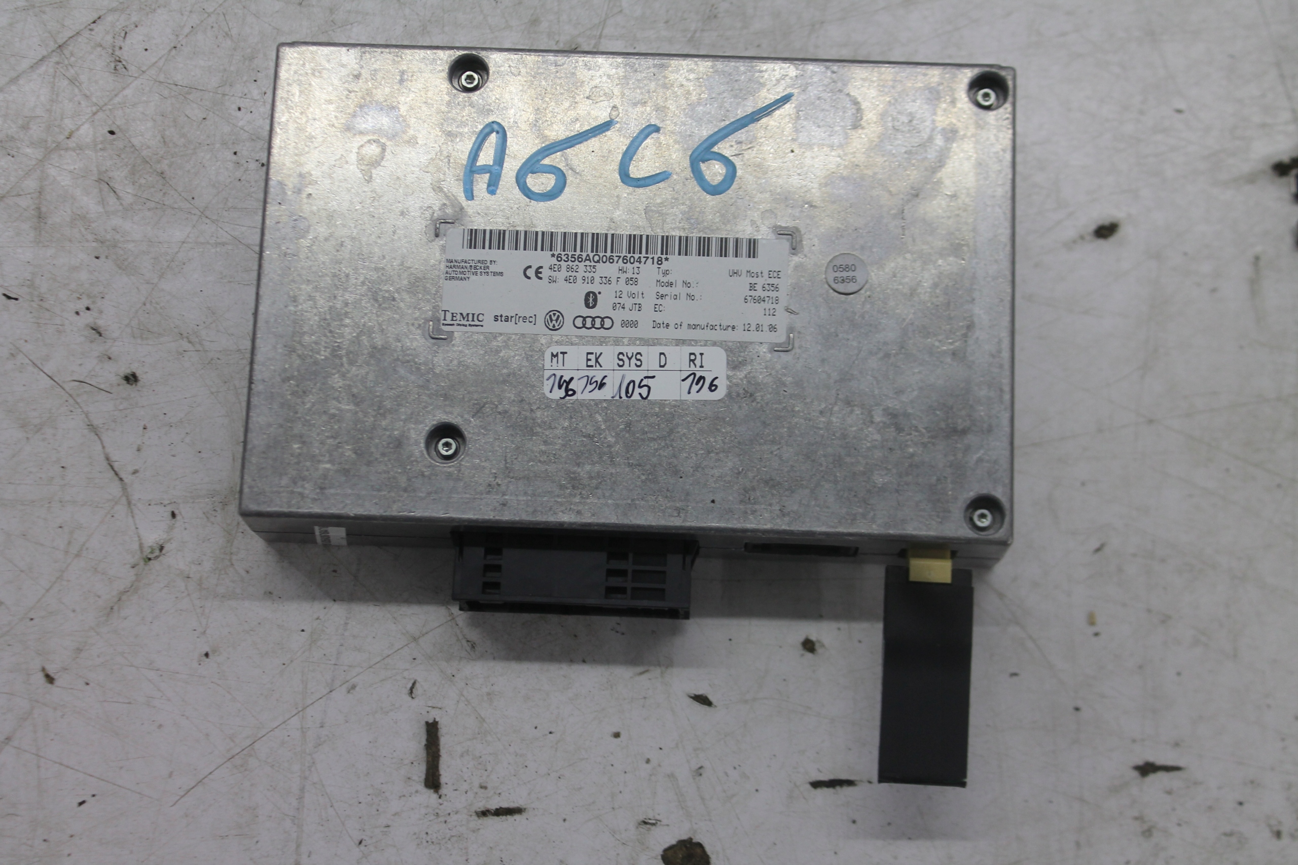 Module BLUETOOTH 4E0910336F AUDI A6 C6 04-11