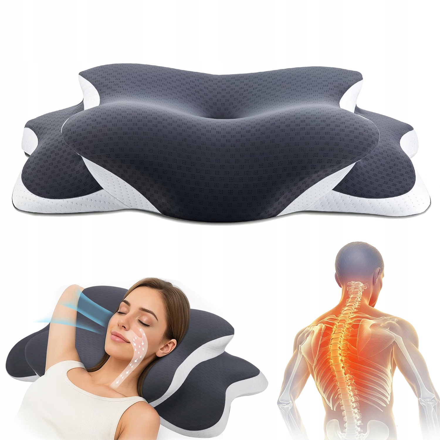 Poduszka Ortopedyczna Do Spania Memory Motyl Ergonomiczne Kontury