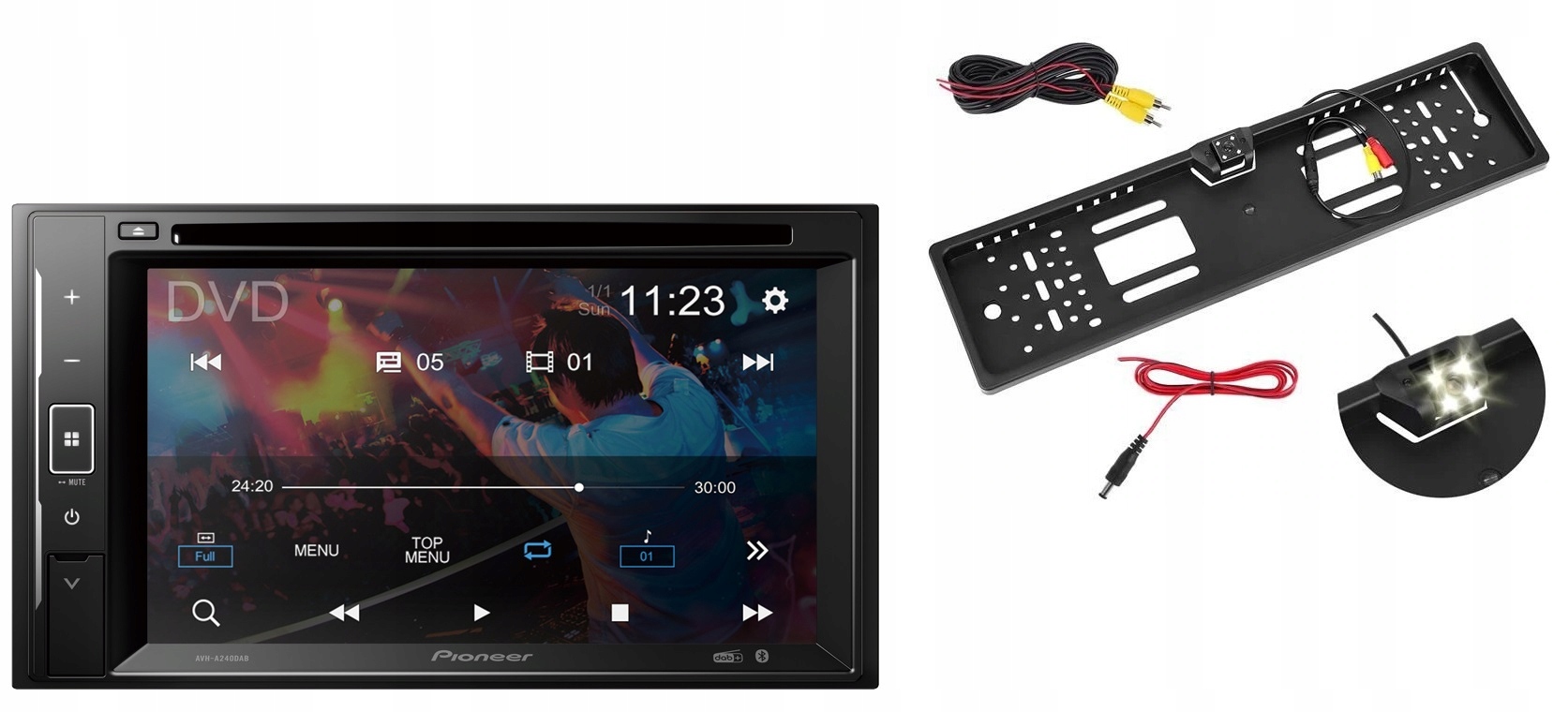 Pioneer AVH-A240DAB Bluetooth autorádio CD DVD Dab cúvacia kamera