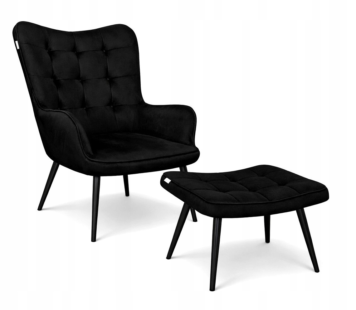 Fotel uszak Atos czarny