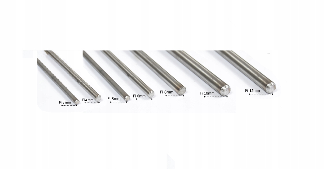 PRĘT NIERDZEWNY KWASOODPORNY FI 8 MM 50 CM INOX OKRĄGŁY GŁADKI POLEROWANY Długość (mm) 500