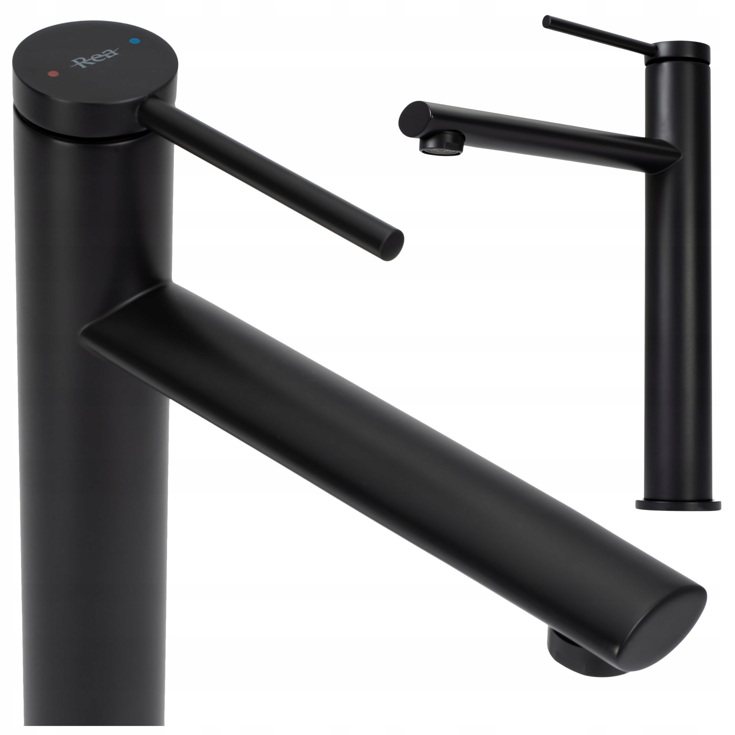 Umývadlová batéria čierna matná, vysoká, stojaca do umývadla Rea Oval Black