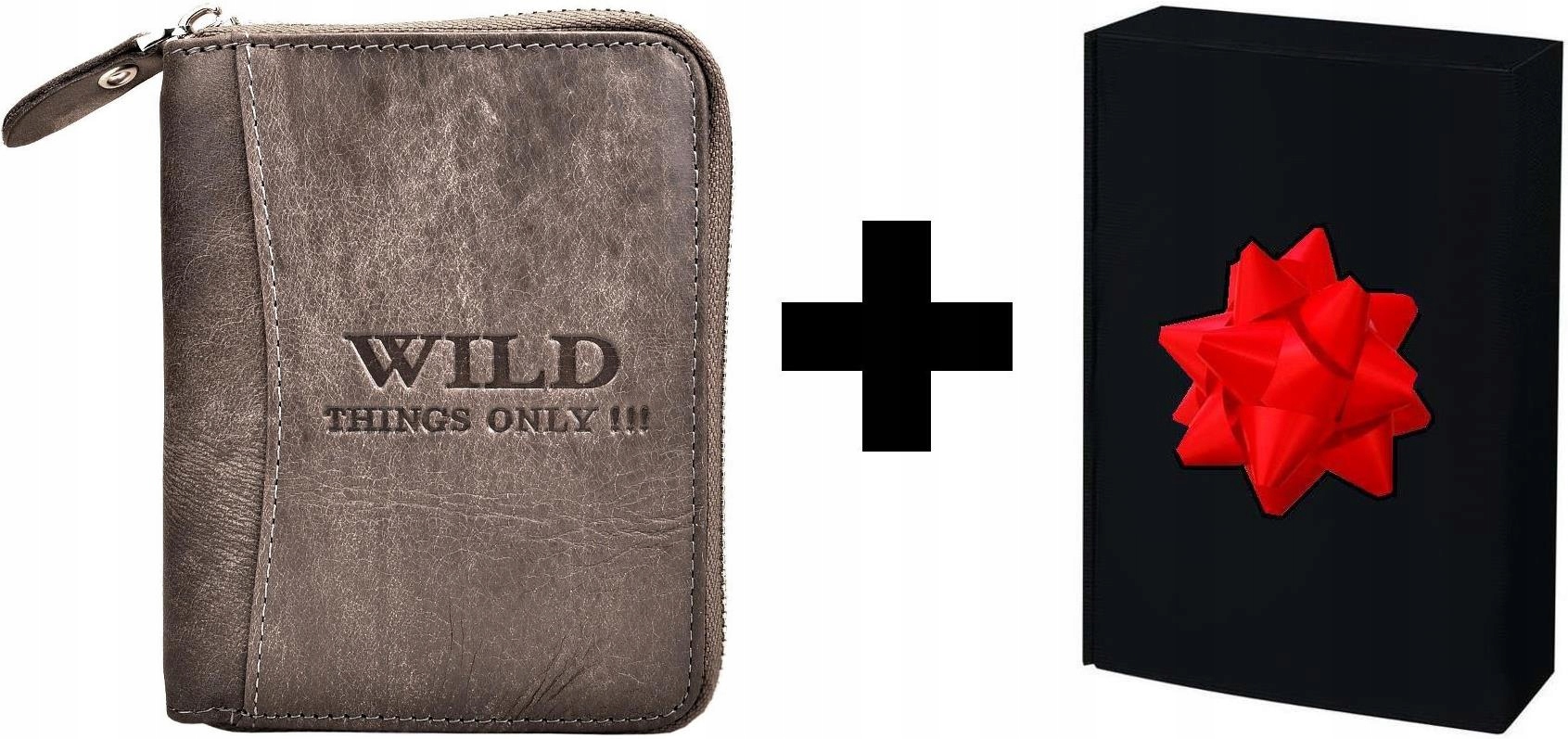 Šedá Kožená Pánská Peněženka na Zip Vertikální Mladistvá Wild