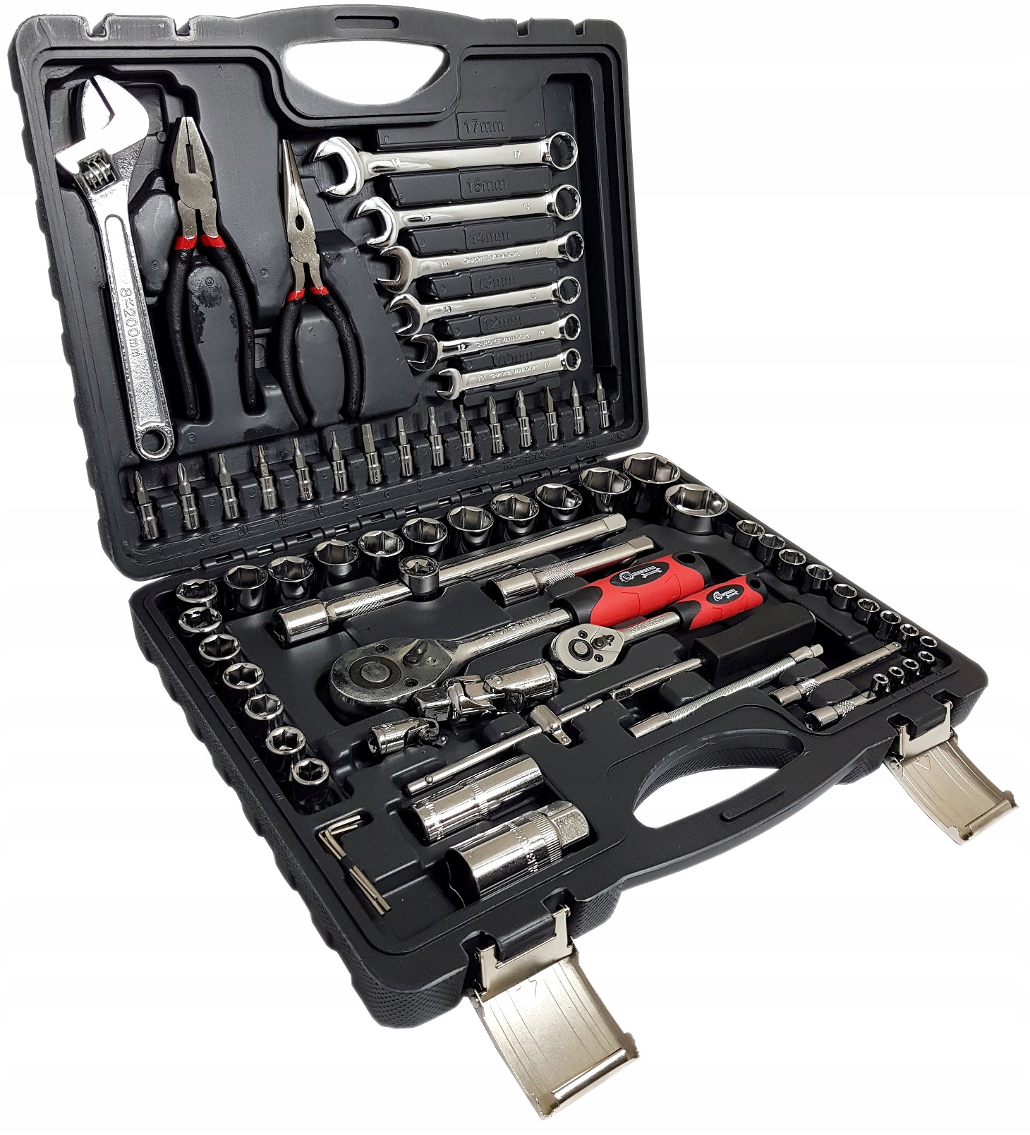 ZESTAW NARZĘDZIOWY NASADKI BITY GRZECHOTKI SZCZYPCE POKRĘTŁO - KOMPLET 73EL Liczba elementów w zestawie 73