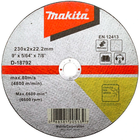 

Tarcza Tnąca Inox 230X2MM WA36R D-18792 Makita