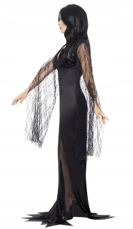STRÓJ MORTICIA ADAMS CZAROWNICA PRZEBRANIE BAL KARNAWAŁ HALLOWEEN XL Rozmiar XL