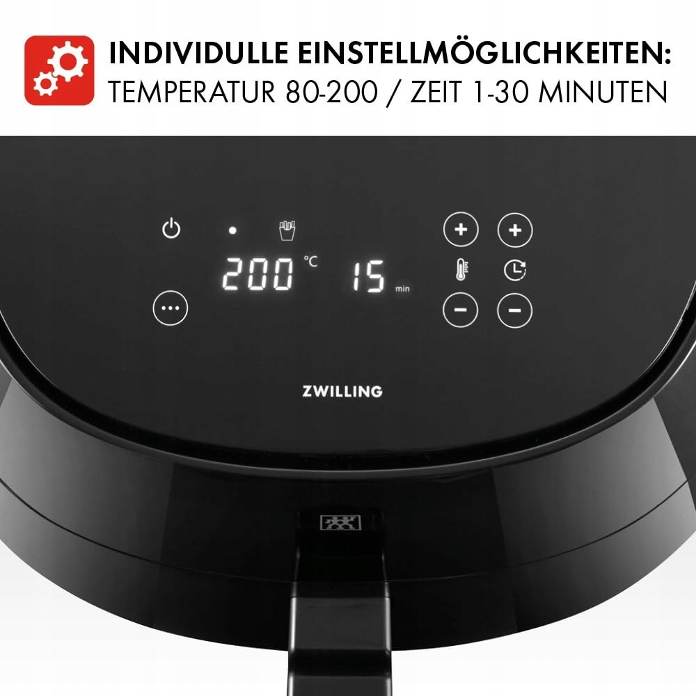 ZWILLING Frytkownica Beztłuszczowa 4L 1400W 6 Programów Czarna Z Przepisami — miniatura 7
