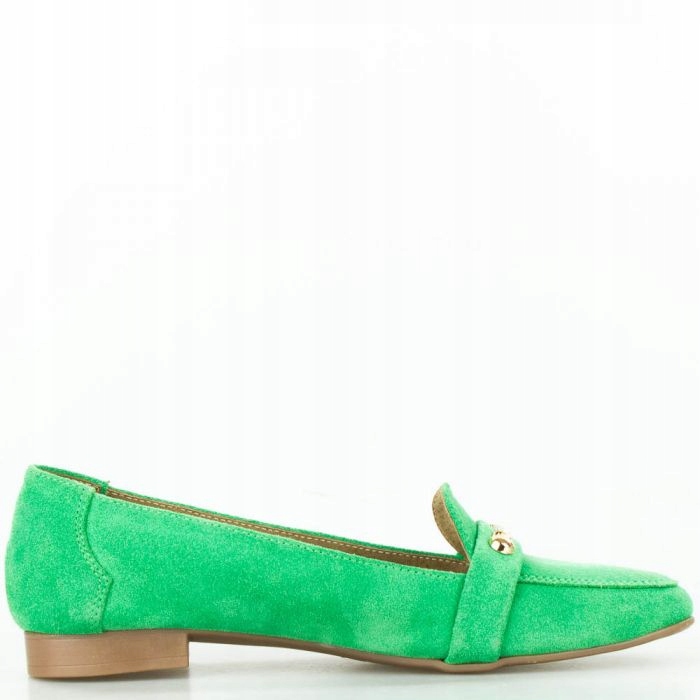 Zelené Semišové Kožené Mokasíny Klasické 38