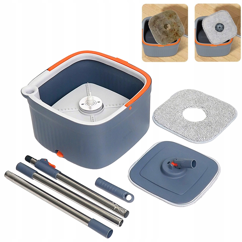 Levně Rotační Mop Čtvercový S Kbelíkem, Separace Čisté Špinavé Vody 120 CM