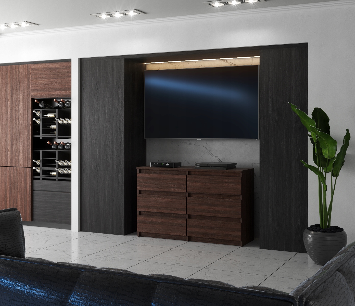 KOMODA Z 6 SZUFLADAMI DĄB WENGE 100 CM NOWOCZESNA SZAFKA RTV DO SALONU Kod producenta Komoda Z Szufladami Szafka Rtv Komoda wenge