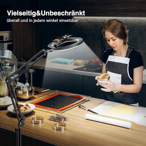 Ulepszona lampa pierścieniowa ze statywem Overhead, Evershop 10 Cal — miniatura 2