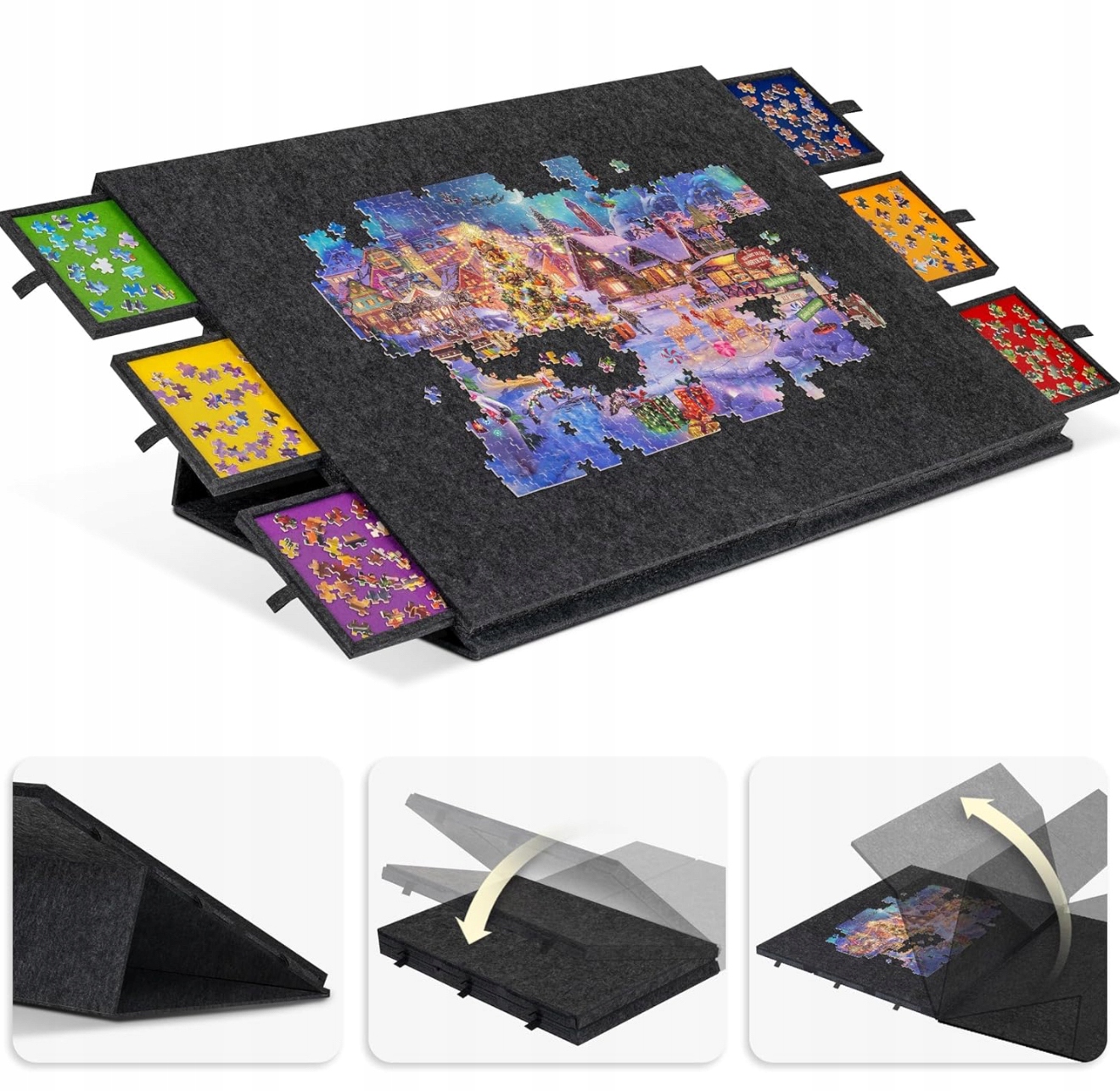 Lavievert Składana tablica do puzzli stojak z pokrowcem 2w1 przenośny P1558