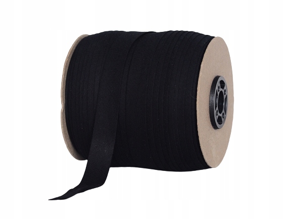 Lemovka bavlněná lisovaná 18mm 100m Černá cívka