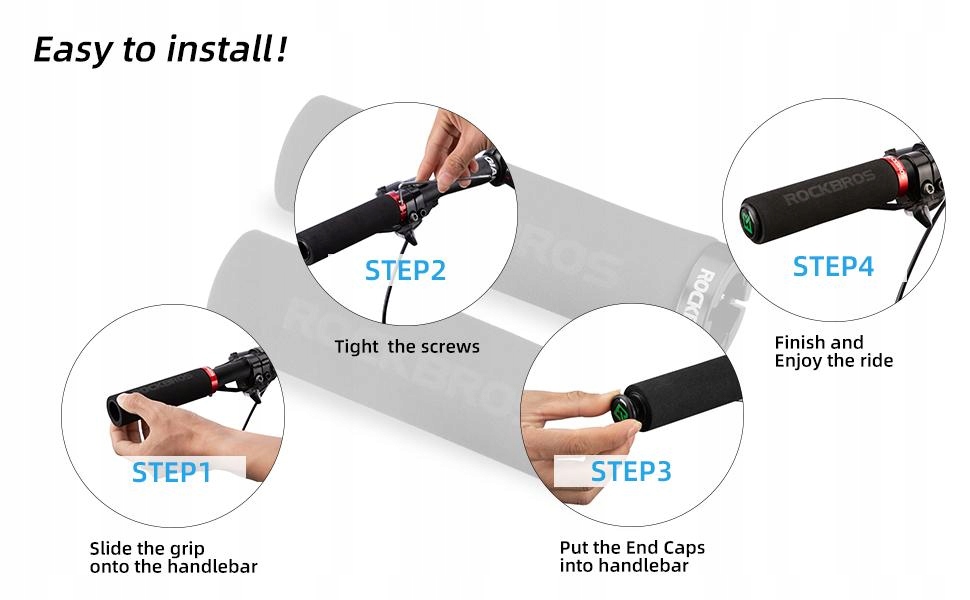 CHWYTY GRIPY ROWEROWE RĄCZKI NA KIEROWNICĘ MOCNE Materiał inny