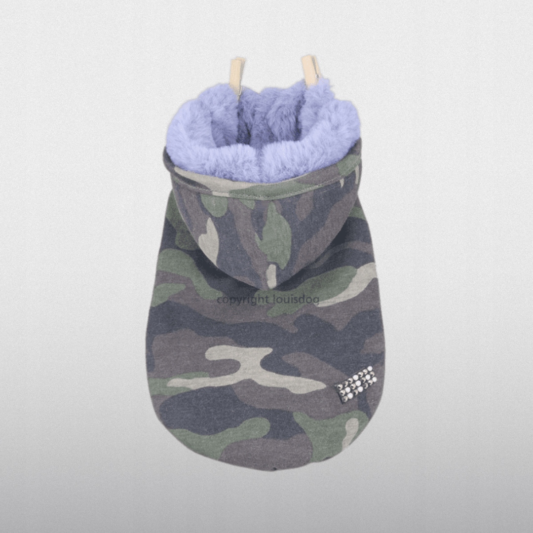 Mikina Pro Malého Psa Maskáčový S Kapucí Louisdog My Beffie Camo S