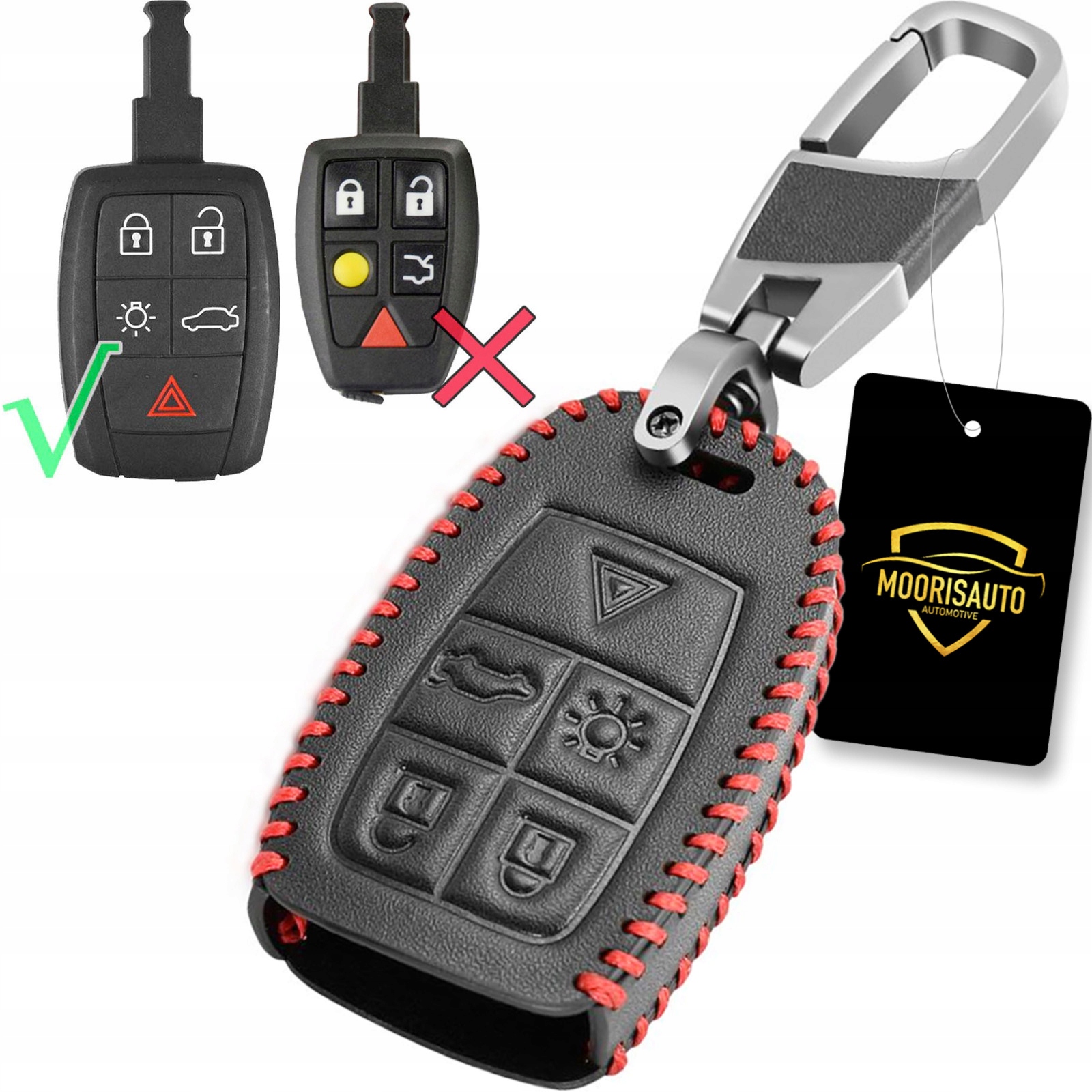 Skórzane etui pokrowiec na kluczyk dla Volvo V50 S40 XC90 60 C30 C70