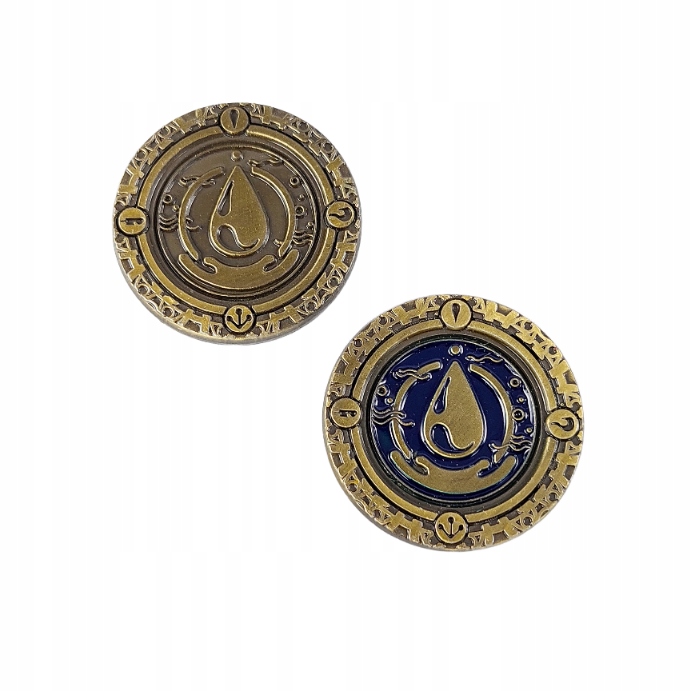 ŻYWIOŁ WODY ZŁOTA METALOWA MONETA 1 SZT LARP RPG