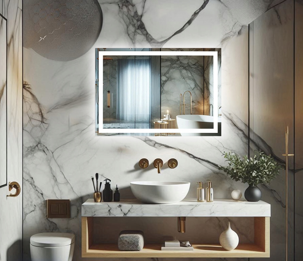 LUSTRO LED PODŚWIETLANE ŁAZIENKOWE 100x70 Lunara Marka Home & Decor Group