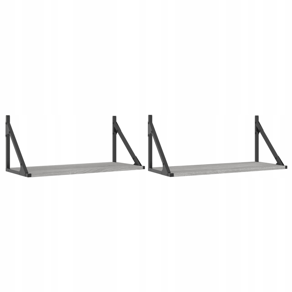 Nástěnná police z dřeva, šedý dub sonoma, 60x25x25,5