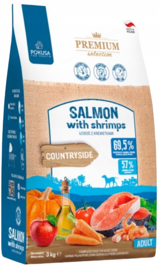 Levně Pokusa Premium Selection suché krmivo pro psa Losos S Krevetami 3 kg