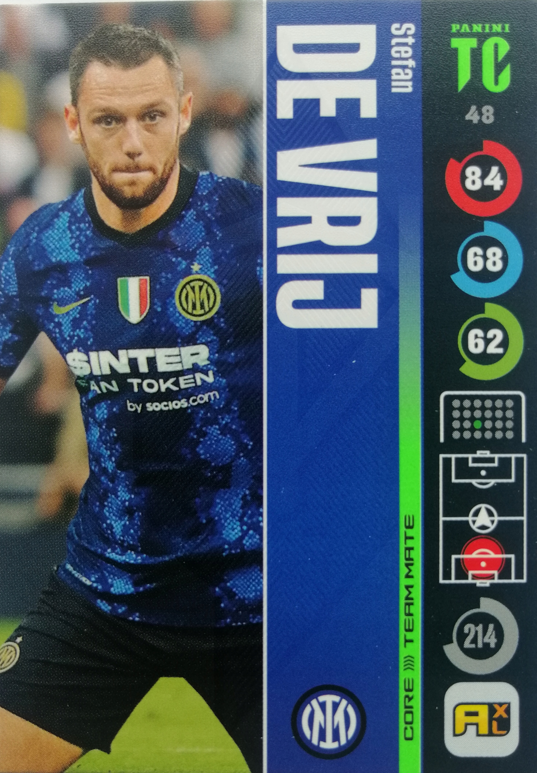 Panini Top Class Team Mate 48 Stefan De Vrij Inter
