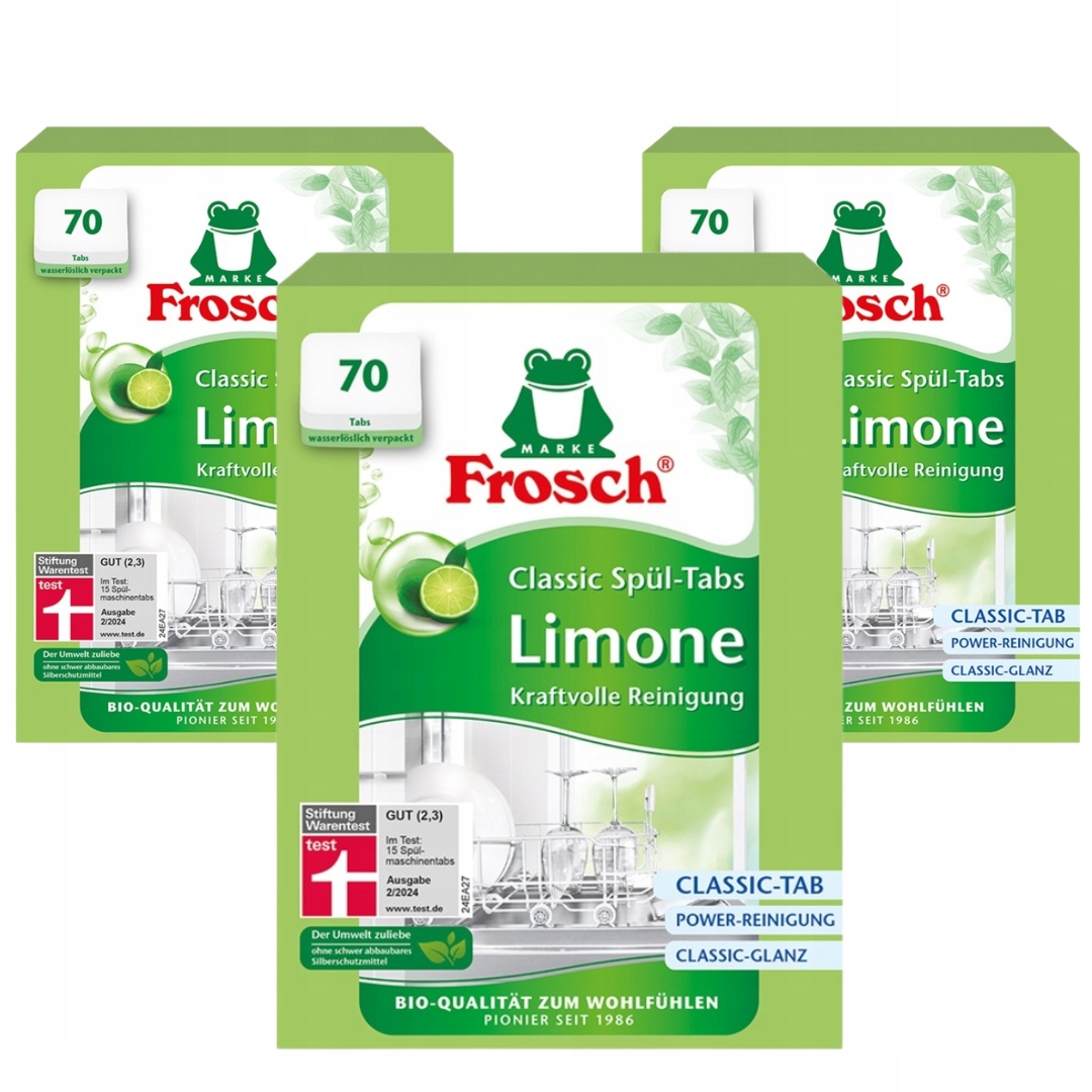 Tabletki do Zmywarki Frosch Limonkowe Classic 70 szt x 3szt