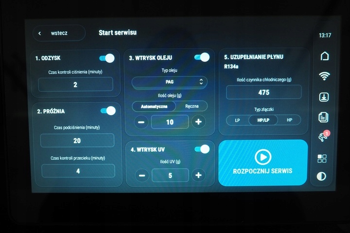 Texa Konfort 780 touch Z16510 r134a 1234yf Producent code TEXA 780R Z16510