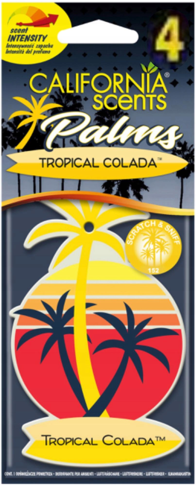 California Scents Tropical Zawieszka do auta 4PACK