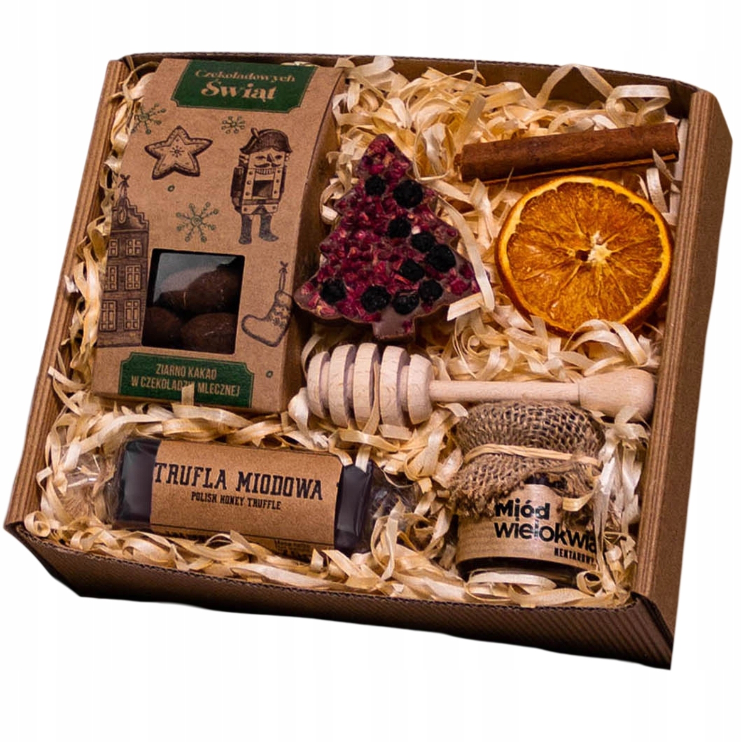 Levně Vánoční Box Dárek pod stromeček – Manufaktura Čokoláda, med, lanýž