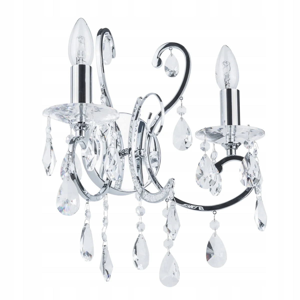 Závesná lampa Italux Barocco čierna s kryštálikmi 18 cm 40W E14