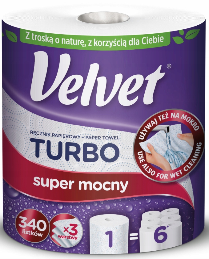 

Velvet Turbo ręcznik papierowy Mocny 1 Giga rolka