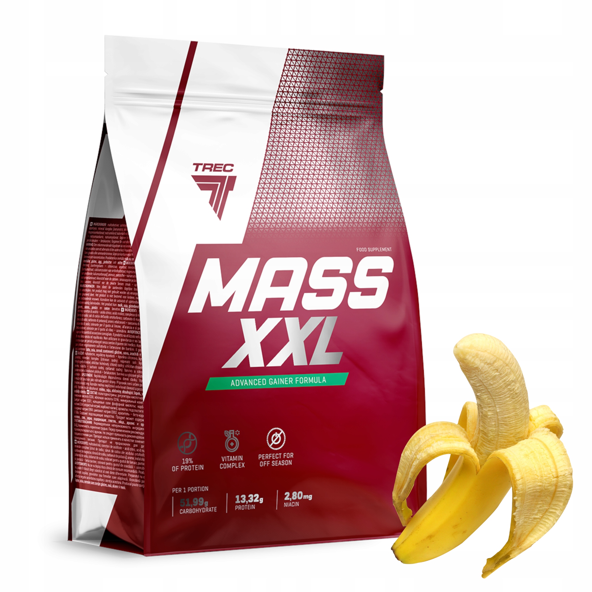 Trec Mass XXL 3000g Masa Síla Bílkoviny Gainer