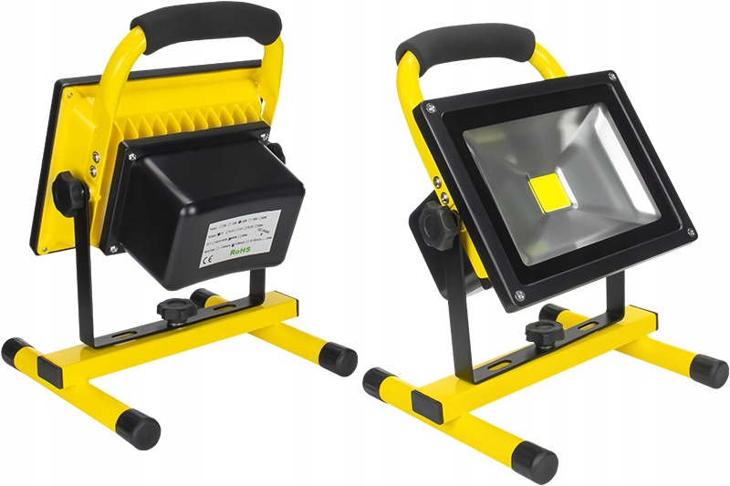 NAŚWIETLACZ AKUMULATOROWY LED HALOGEN BUDOWLANY SIECIOWO-AKUMULATOROWY IP65 Model 20W