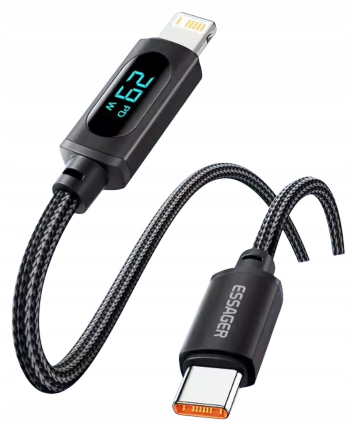 Kabel ESSAGER USB typ C - Apple Lightning 2 m czarny
