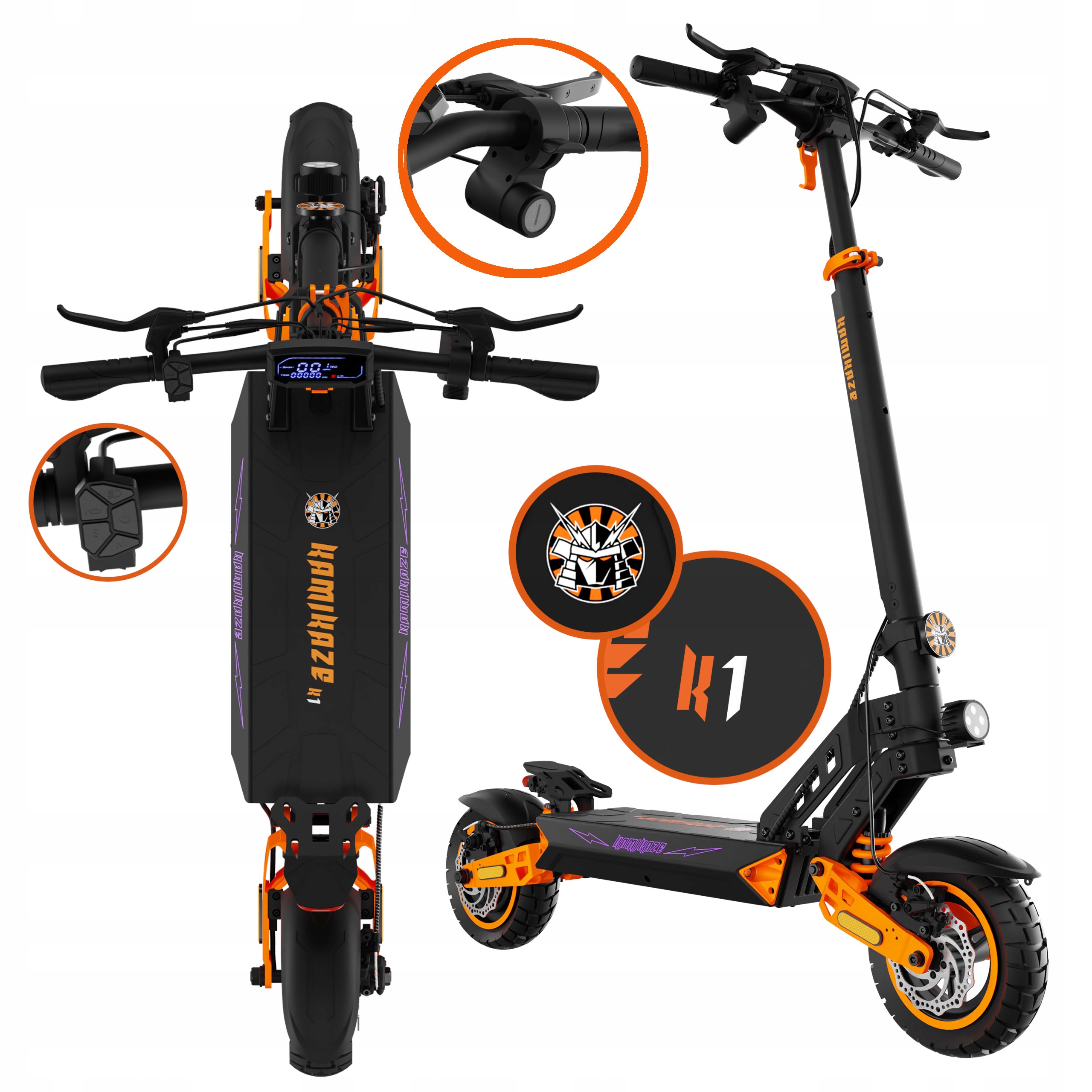 Pojazd Elektryczny Kamikaze K1 ze Stacyjka 2025 15AH 1000W 45KM/H 60KM