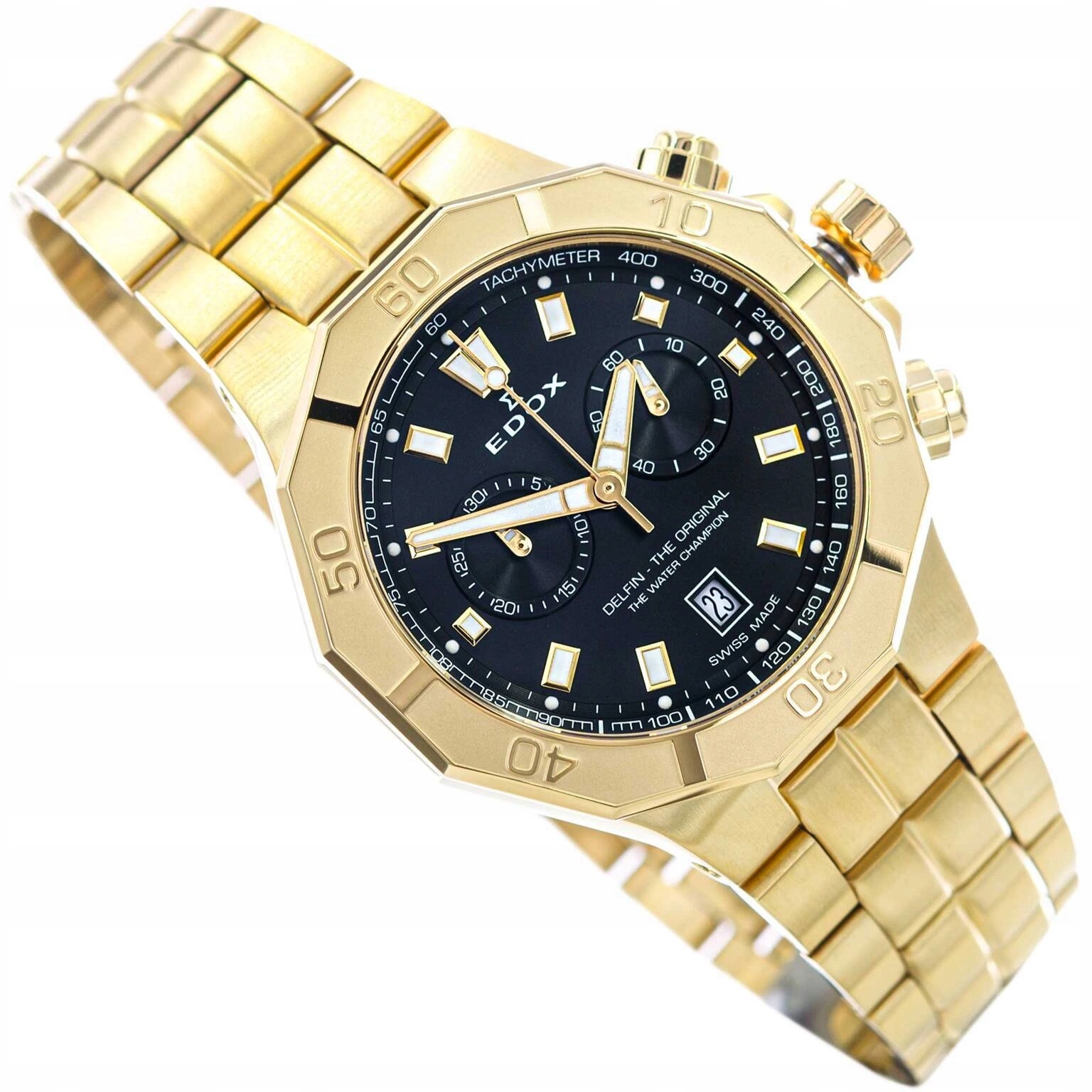 Pánské Hodinky Edox 10113 37 Jm Nid Delfin The Original Zlaté Na Náramku