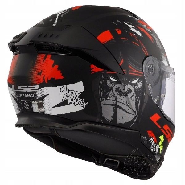 KASK MOTOCYKLOWY INTEGRALNY LS2 FF808 STREAM II ANGRY MONKEY ROZM L Rozmiar L