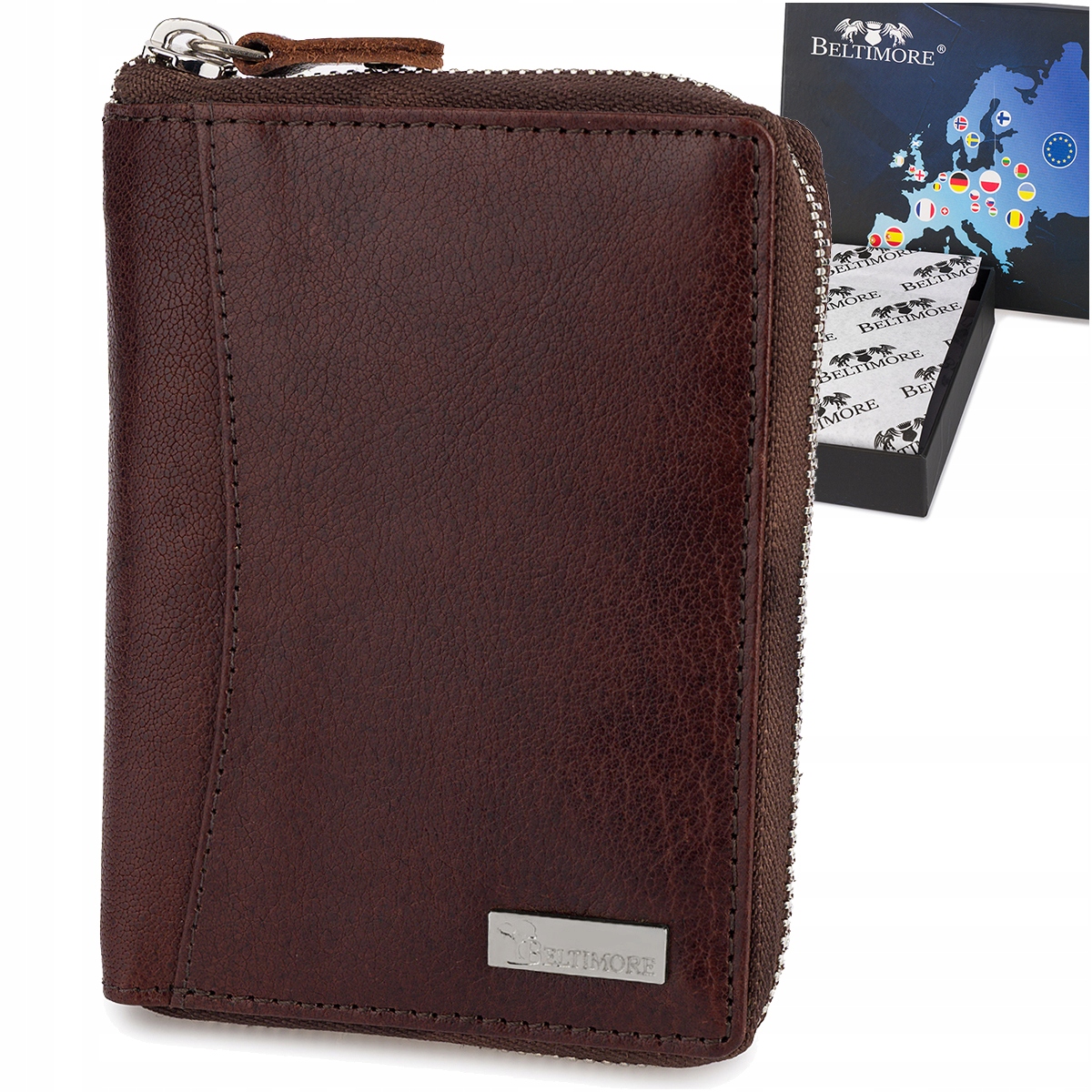 Pánská velká vertikální kožená peněženka Premium Legendární Kůže Beltimore