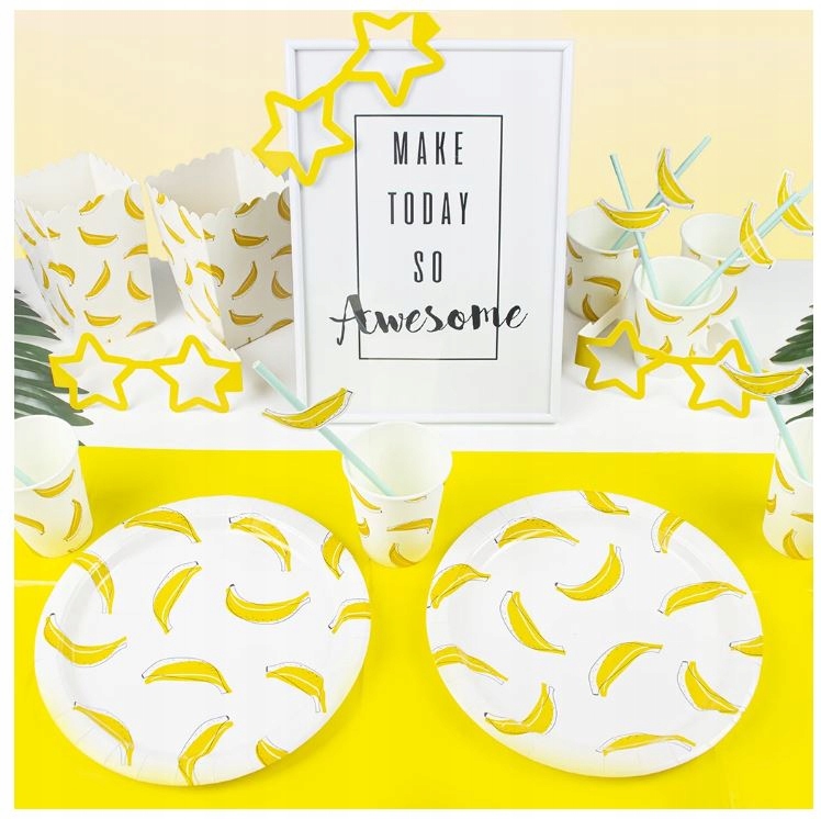 Słomki BIO RURKI papierowe banan 8szt eco urodziny Marka inna marka