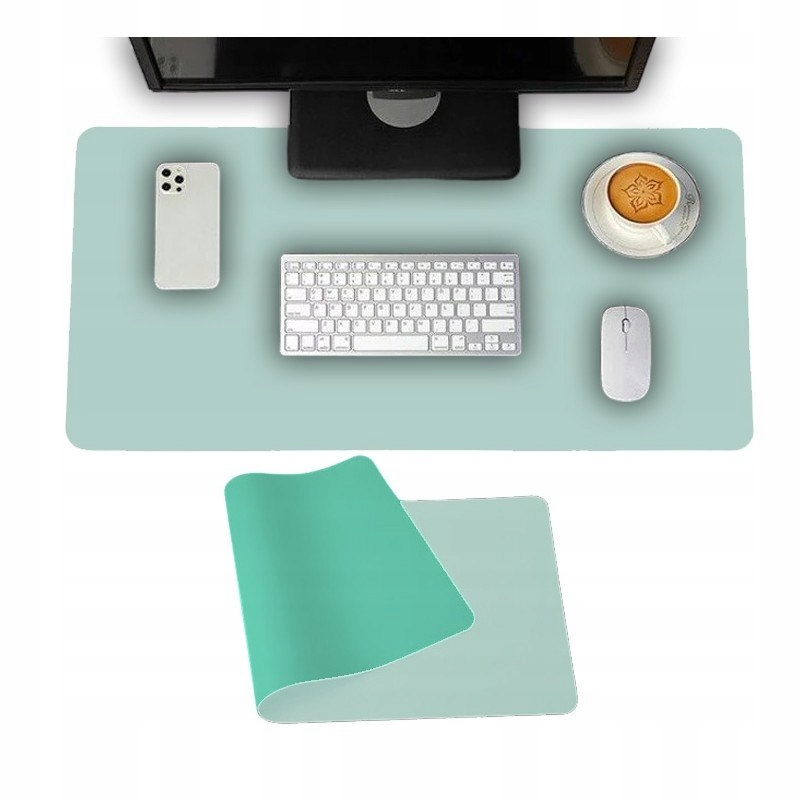 Mata, podkładka wodoodporna na biurko, dwustronna miętowo-zielona 50x80cm M