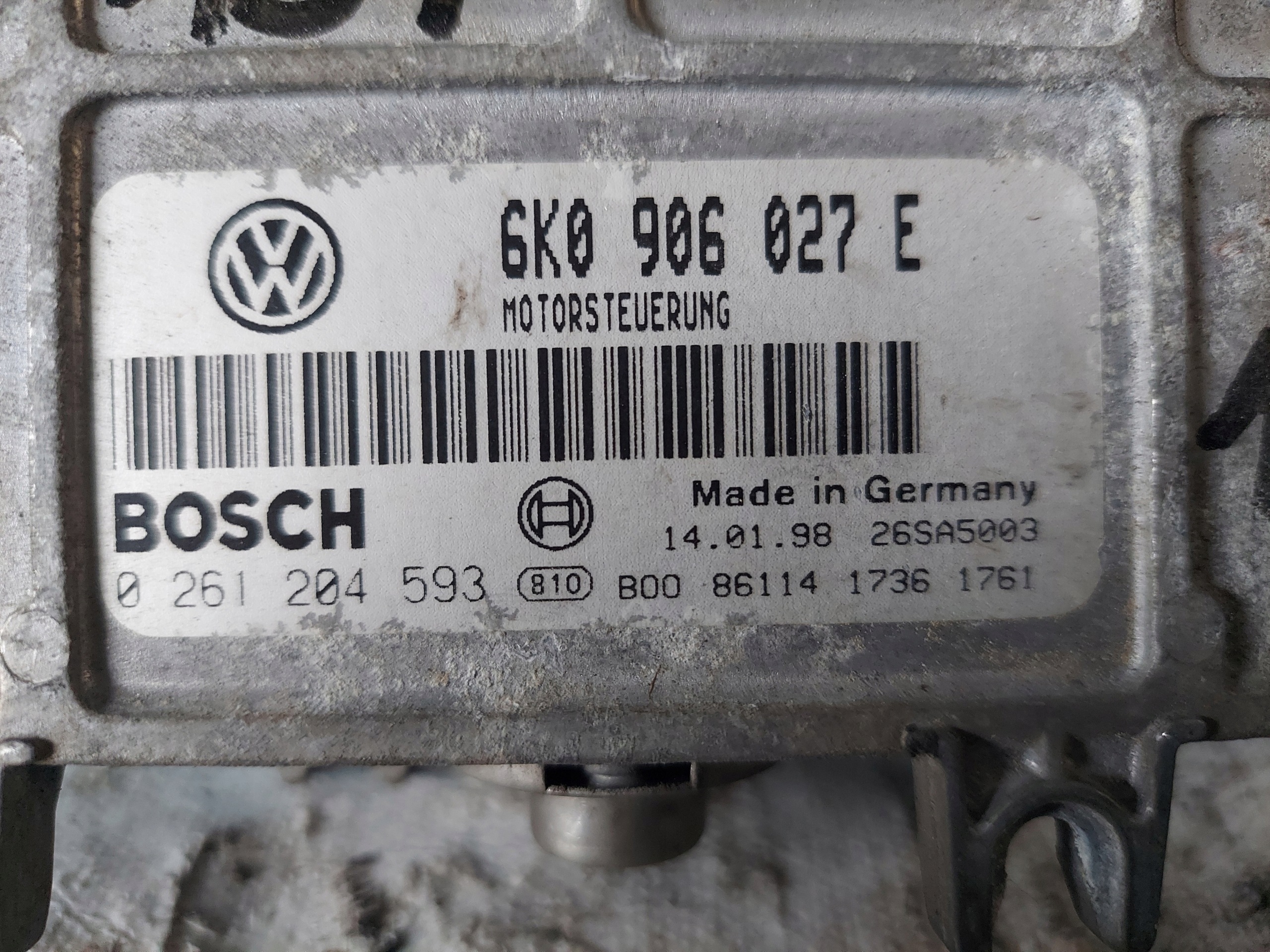 POLO 1.4 B 6K0906027E unité de commande électronique uce moteur
