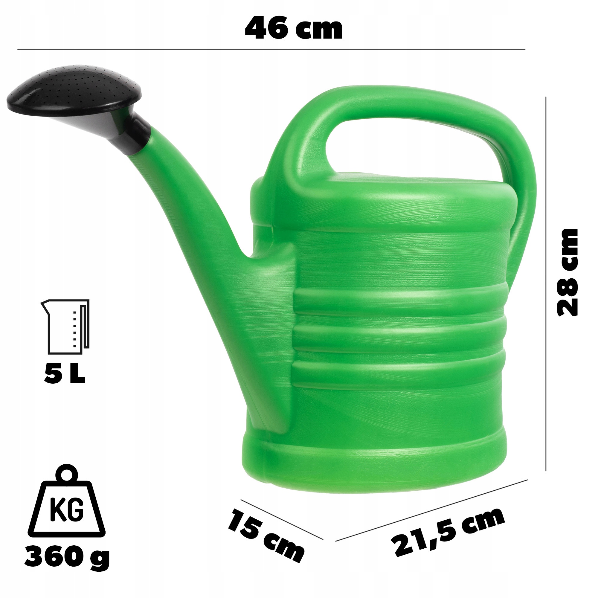 KONEWKA UNIWERSALNA 5L DO PODLEWANIA PLASTIKOWA KWIATÓW POJEMNA Kod producenta K100