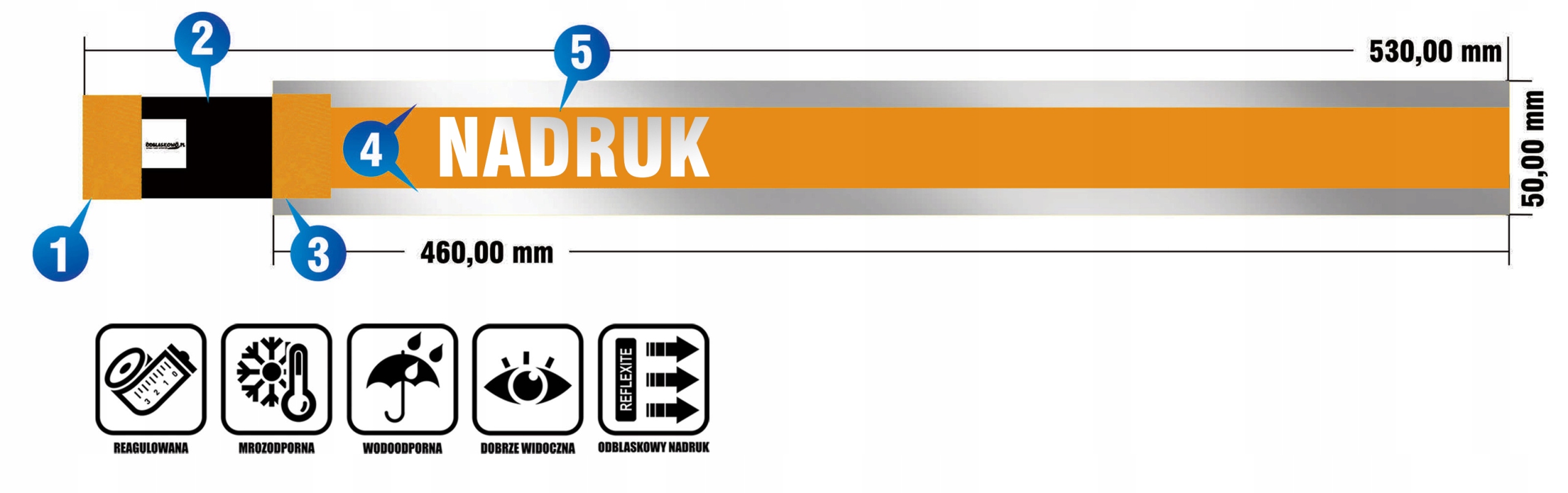 PRESS OPASKA INFO PRASA FOTOREPORTER DZIENNIKARZ Kolor pomarańczowy