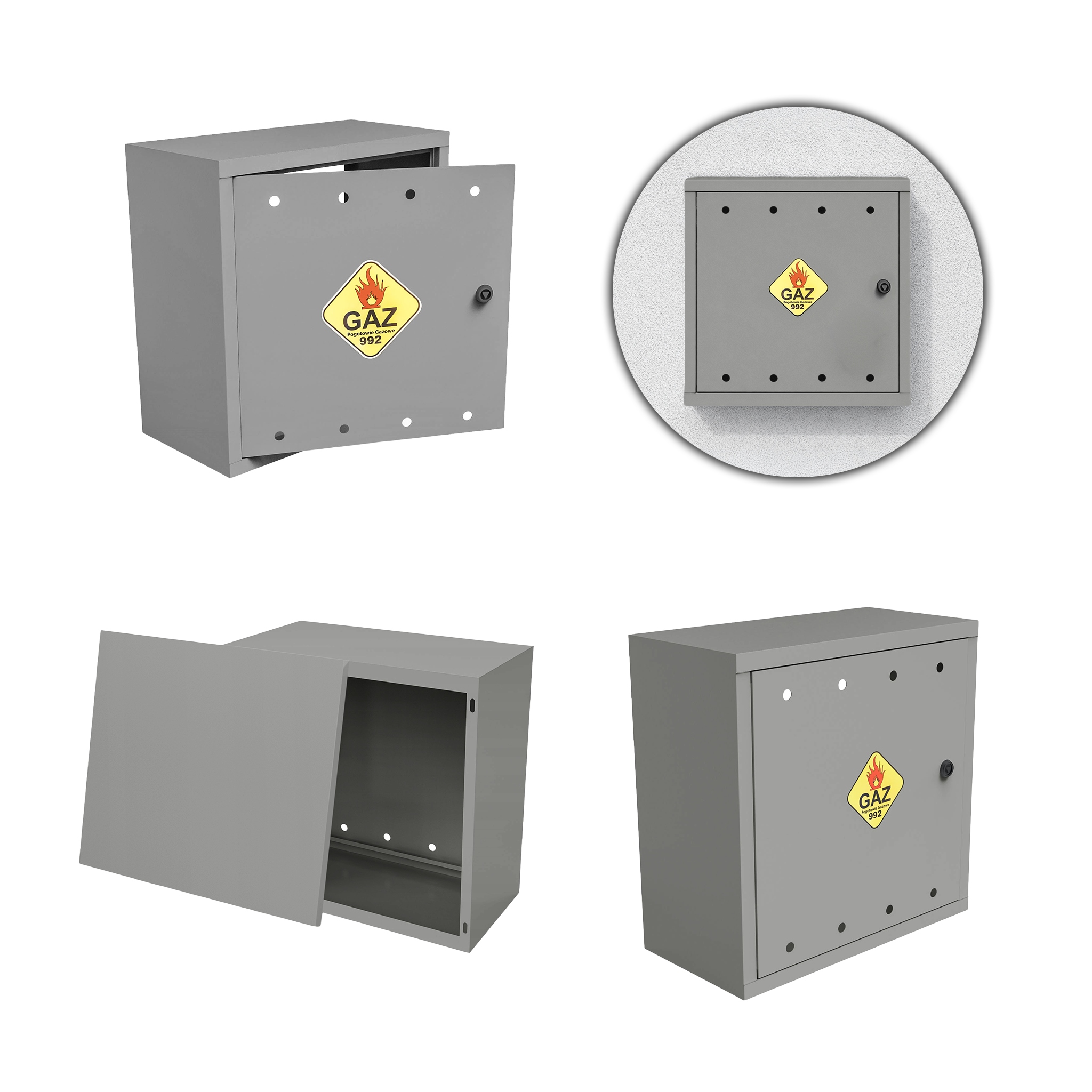 Plynová Skříňka 50x50x25 Šedá Skříňka Se Zády Na Plynový Ventil Ocelová