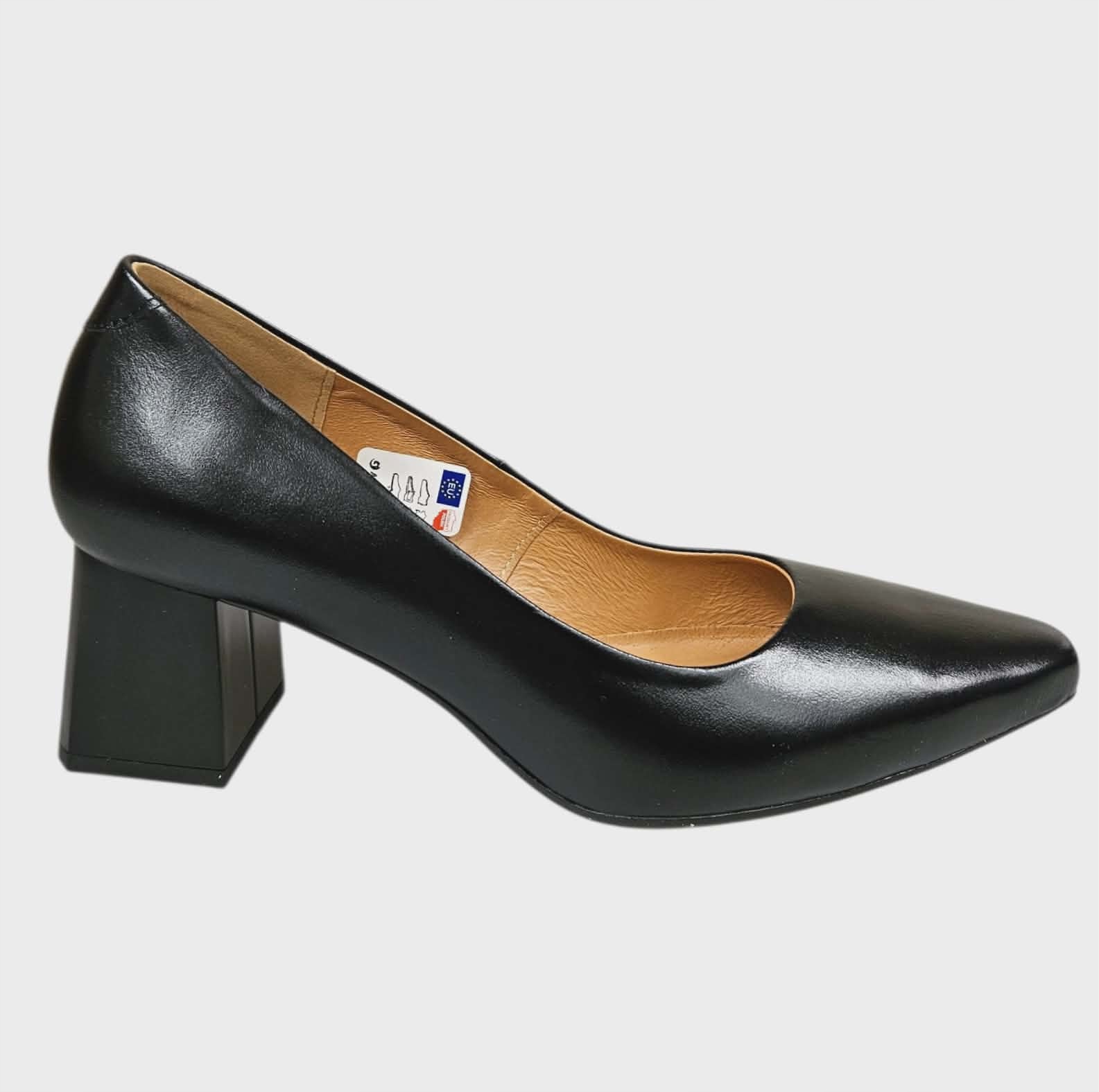 Dámské Kožené Pohodlné Lodičky Na Kostce Galant 4094 Černé vel. 36