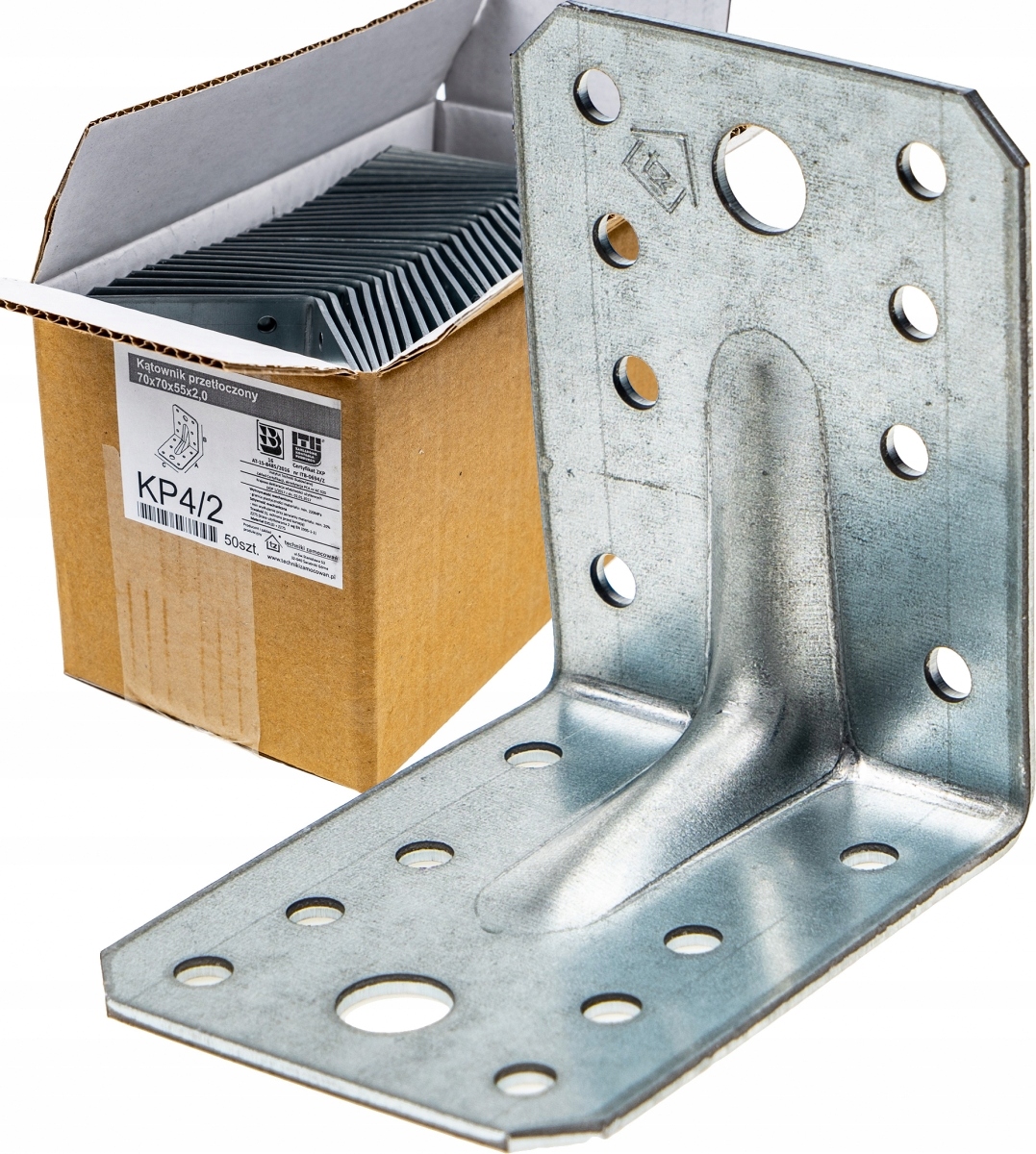 

50x Kątownik ciesielski 70x70x55 2mm łącznik KP4/2